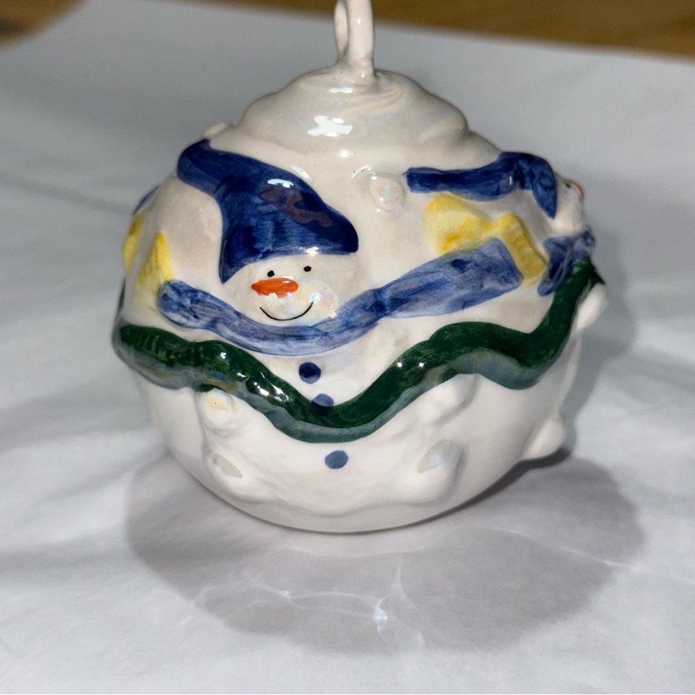 Ceramic‎ Snowman Christmas Ornament